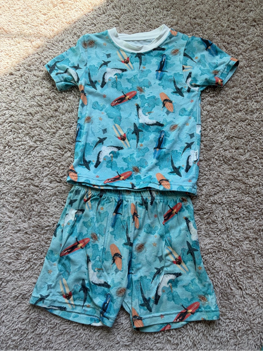 Fletch Bamboo Surf Ocean Short Pajama Set 2T